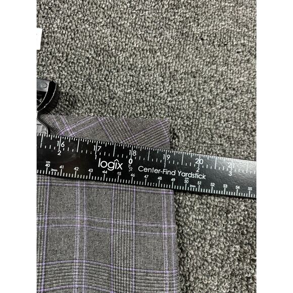 Le Suit Gray Purple Plaid Dress Pants Womens 16 Straight Leg High Rise Casual - Picture 6 of 8